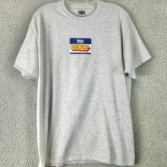 Empyre Skateboard Box Logo T-Shirt Name Tag "Me llamo Empyre" Size Large - Picture 1 of 6